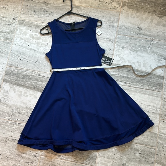 Express Navy Fit and Flare dress - Picture 3 of 16
